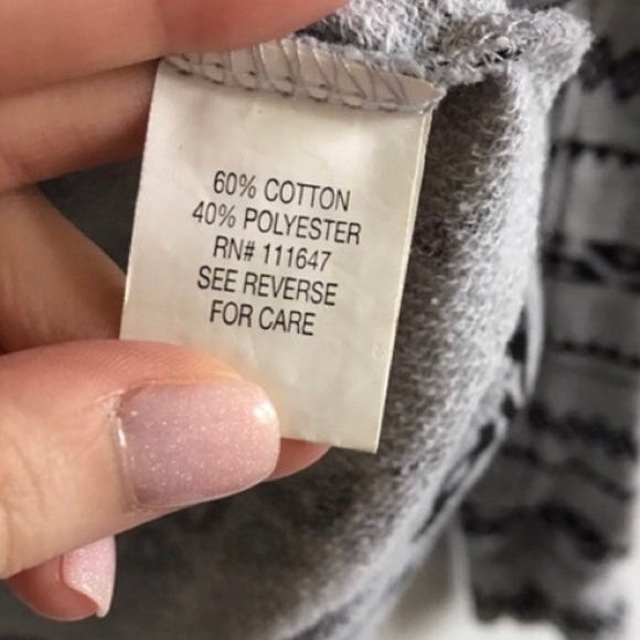 FIFTH SUN Grey Tribal Print Long Sleeve Boxy Fit Top - Picture 8 of 8